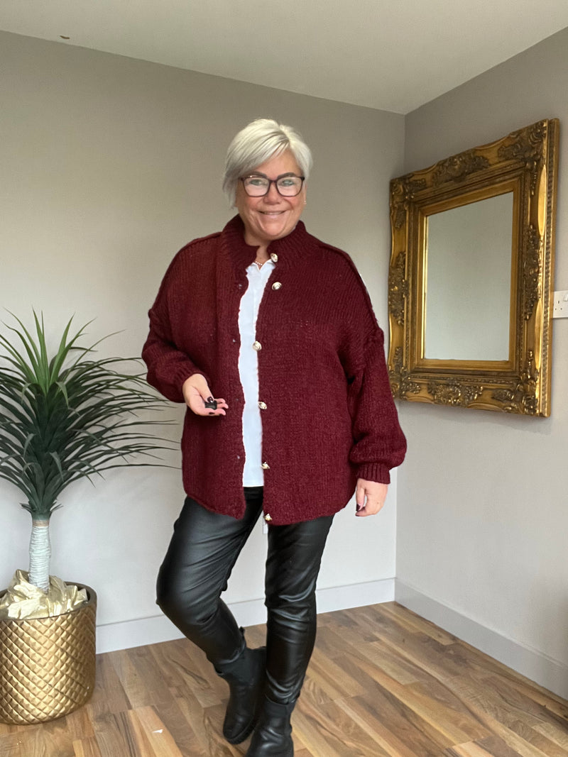 Lightweight Wool Mix Slouch Cardigan