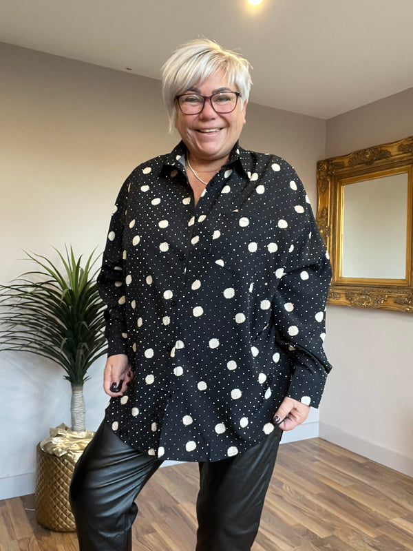 Black Diamanté Shirt