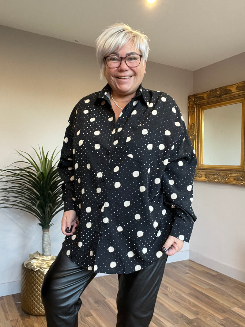 Black Diamanté Shirt
