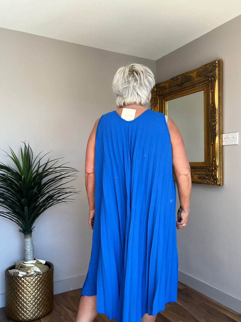 Suzi Sleeveless Pleated Dress
