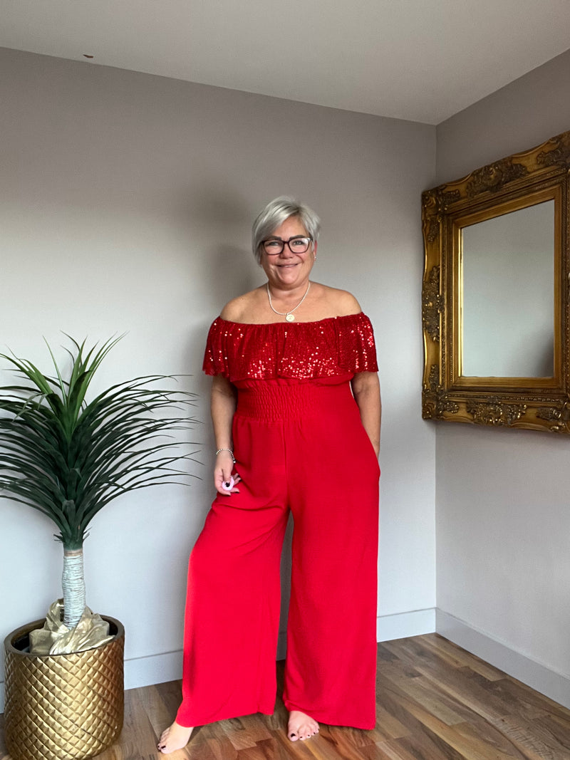 Elegant Bardot Style Jumpsuit