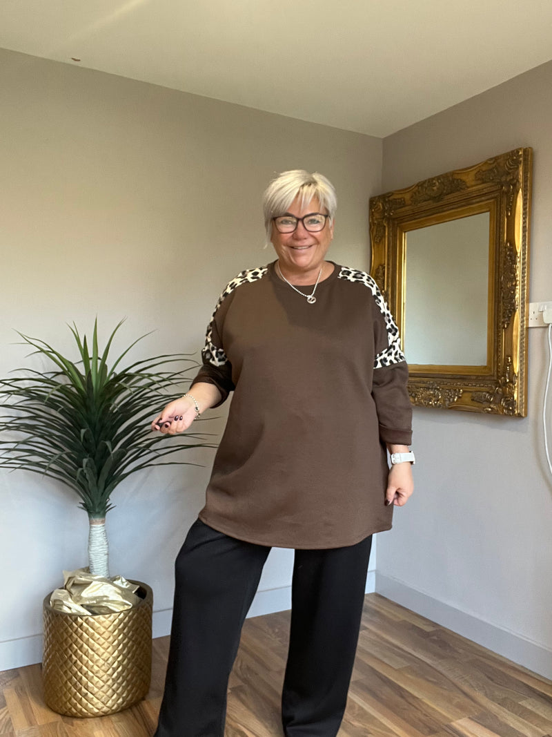 Animal Print Scuba Sweat Top