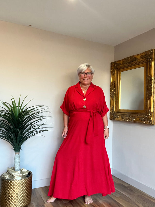 Pearla Plain Belted Dress