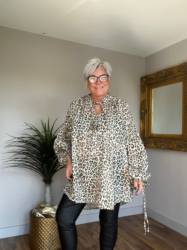 Lightweight Animal Print Blouse