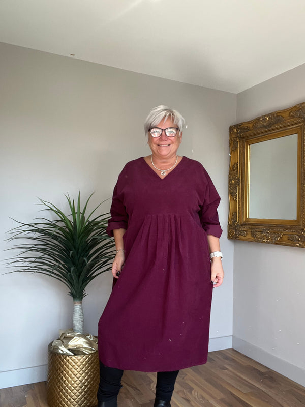 Carla Fine  Cord Cocoon Dress
