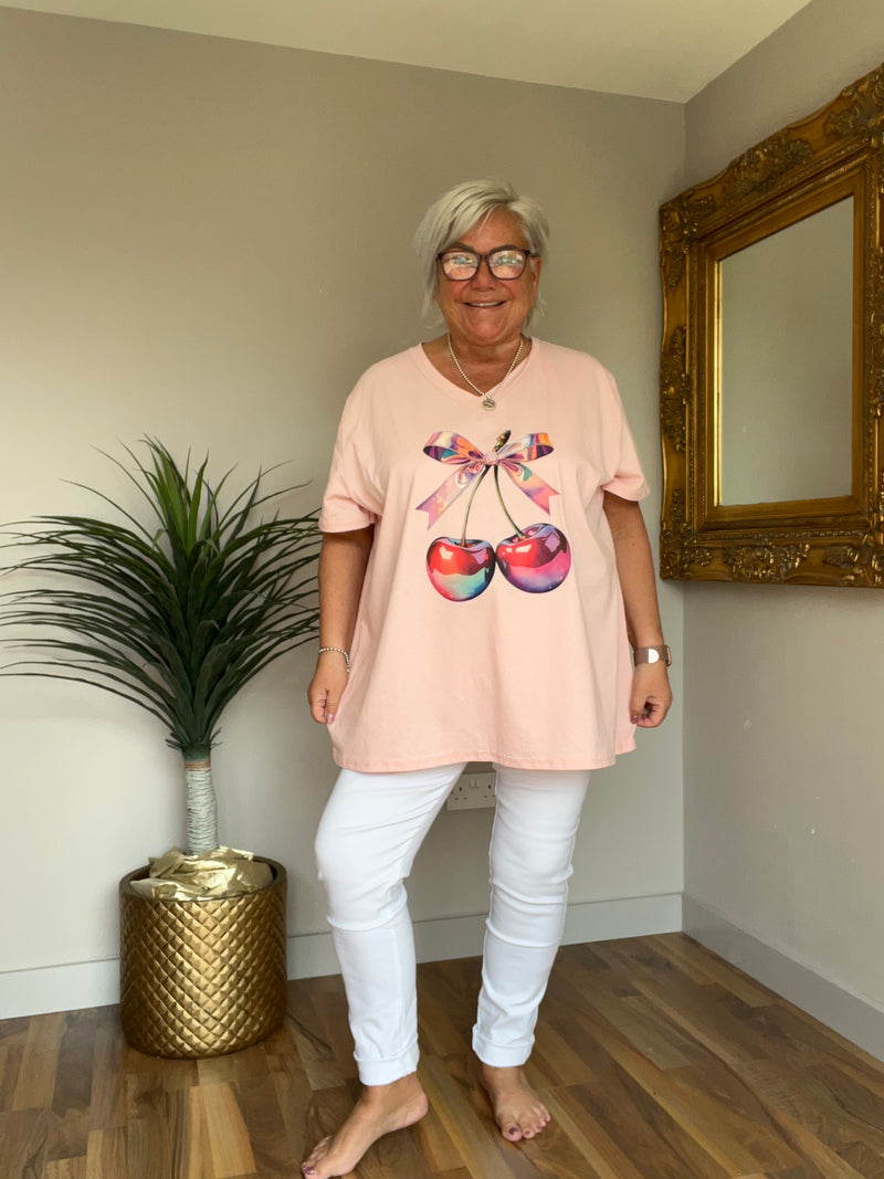 Cherry V Neck Tee