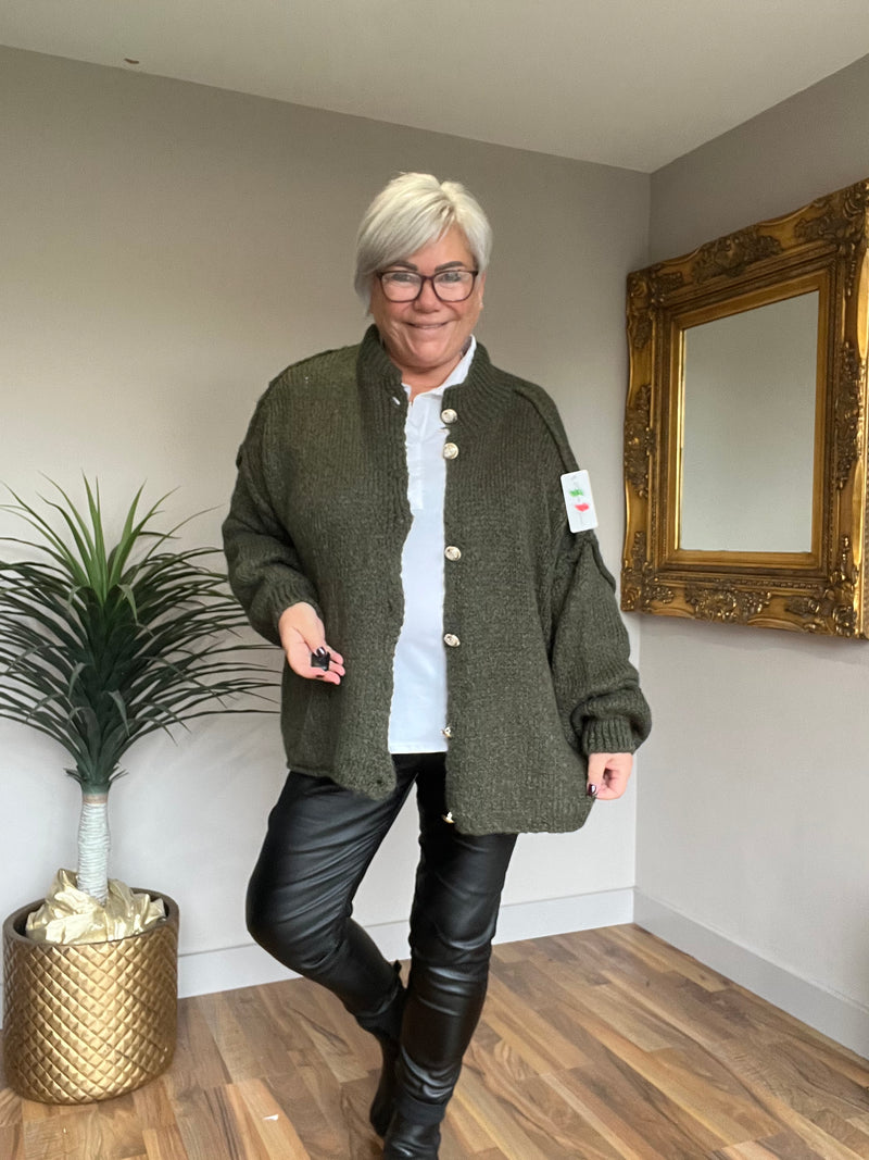 Lightweight Wool Mix Slouch Cardigan