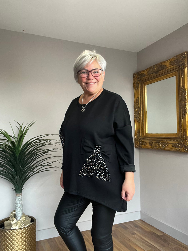 Double Bow Sweat Top