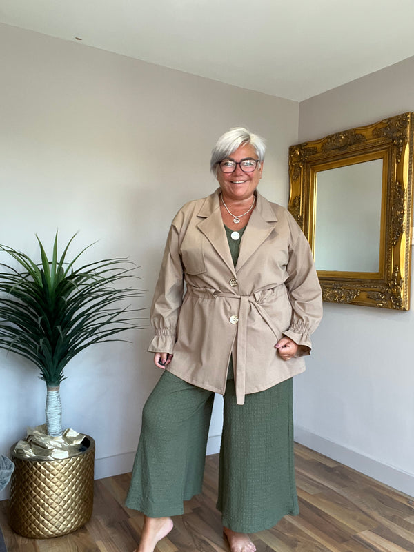 Casual Stretch Gold Button Jacket