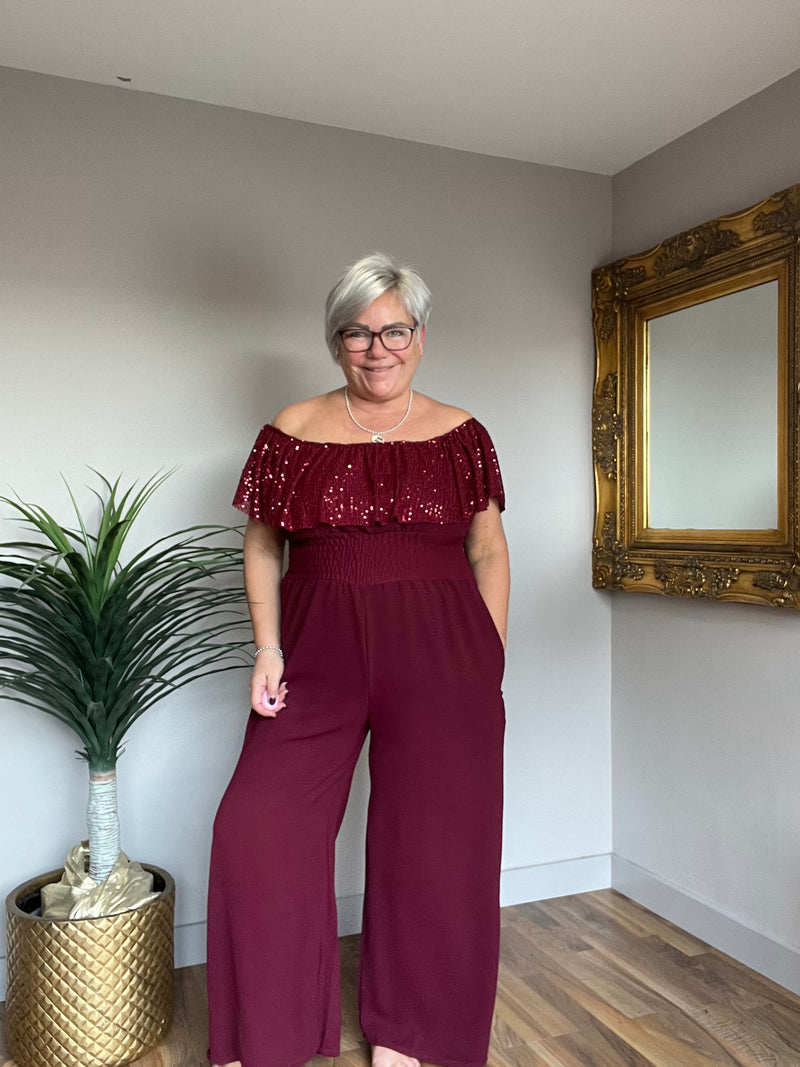 Elegant Bardot Style Jumpsuit