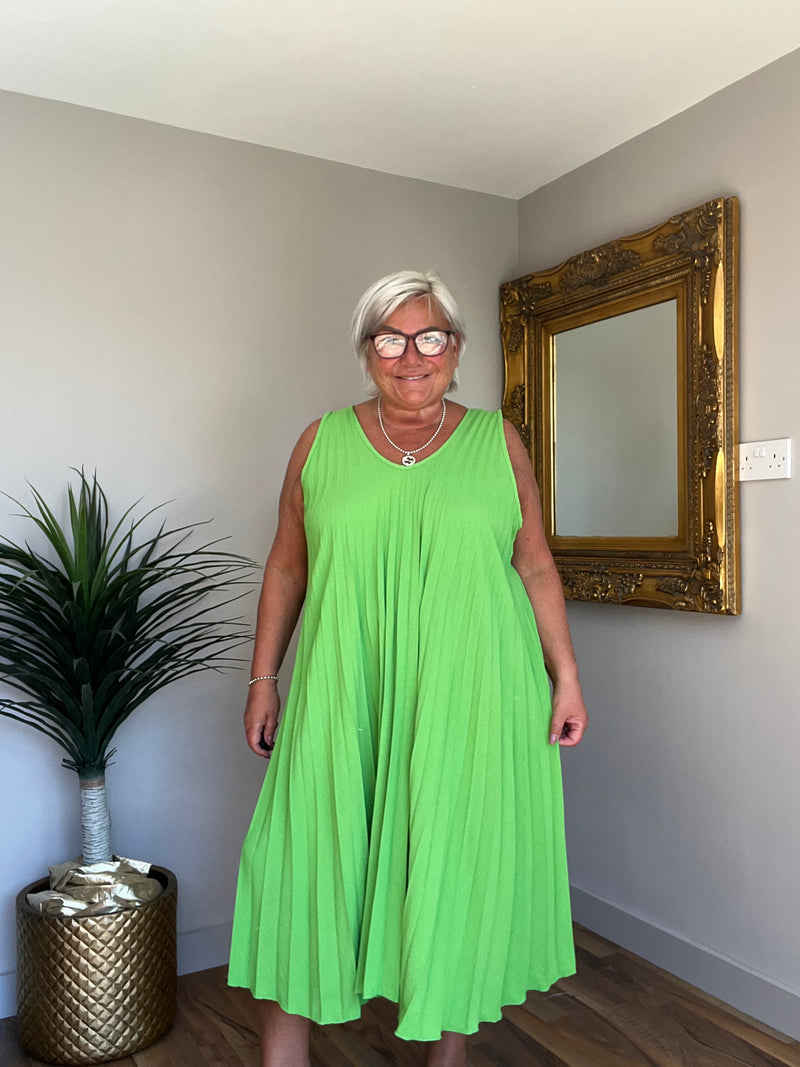 Suzi Sleeveless Pleated Dress