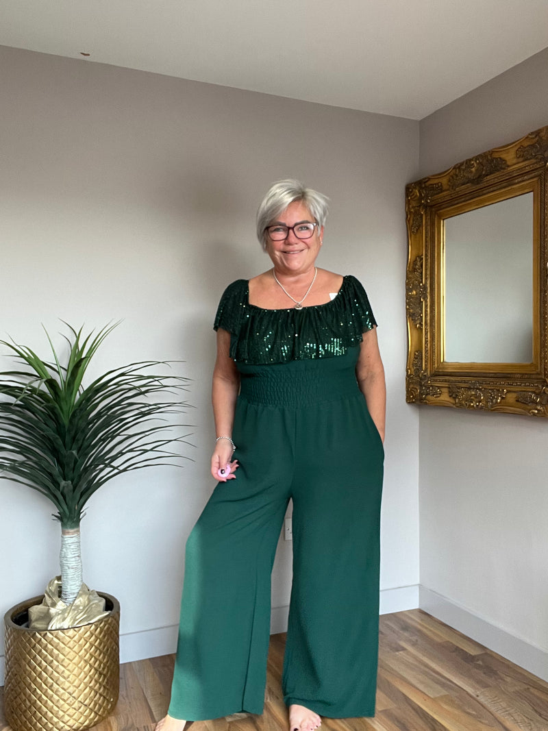 Elegant Bardot Style Jumpsuit