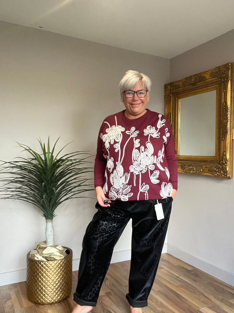 Stunning Embroidered Knit Jumper