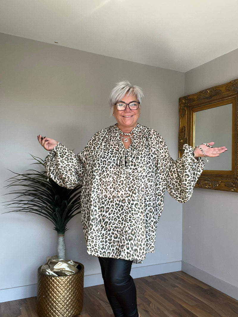 Lightweight Animal Print Blouse
