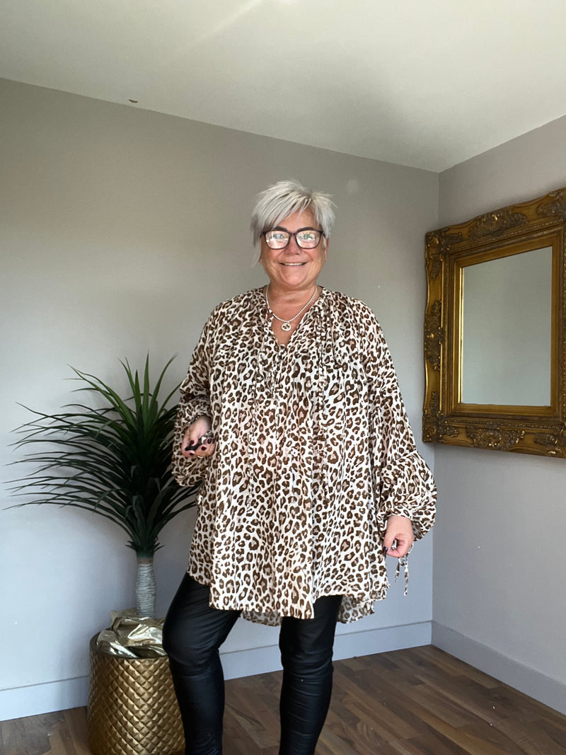 Lightweight Animal Print Blouse