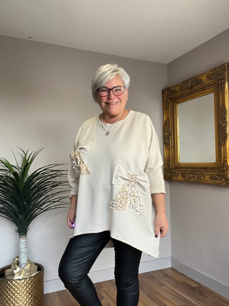 Double Bow Sweat Top