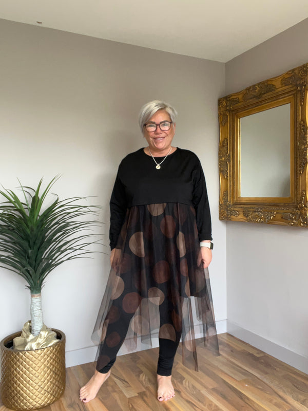 Funky Polka Dot Net Skirt Dress