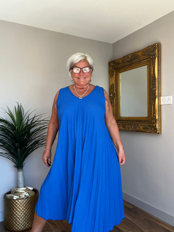 Suzi Sleeveless Pleated Dress