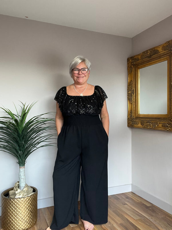 Elegant Bardot Style Jumpsuit