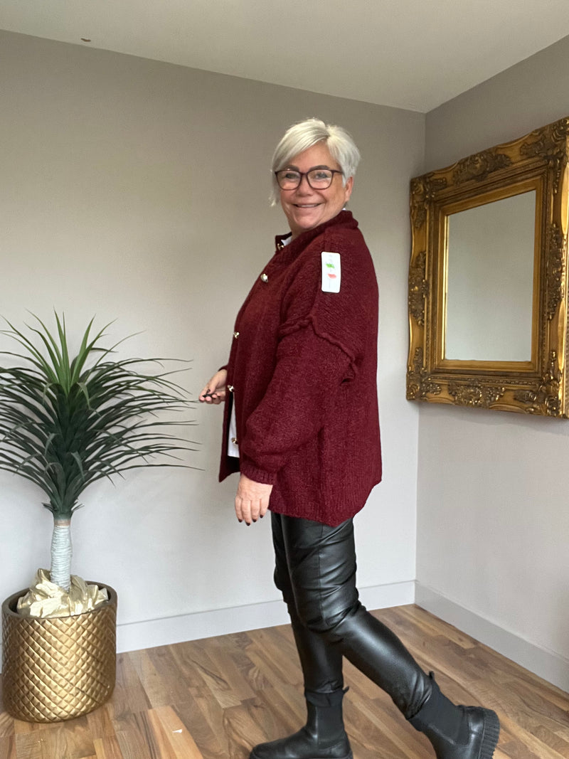 Lightweight Wool Mix Slouch Cardigan