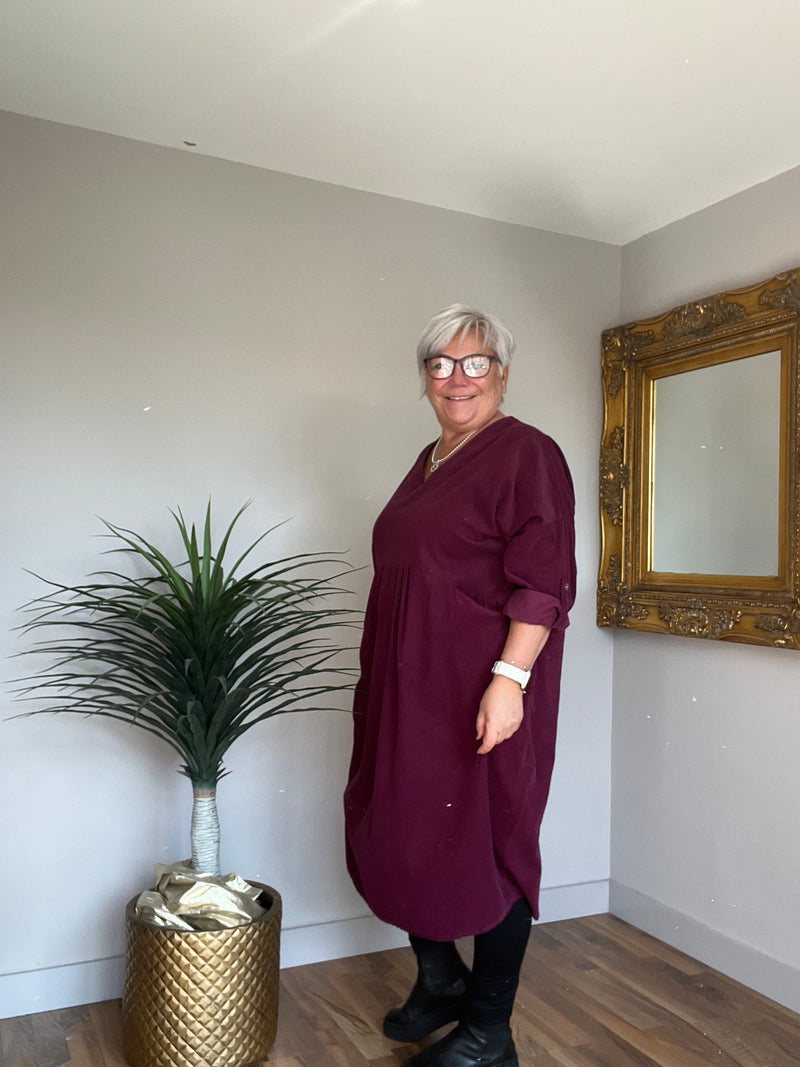 Carla Fine  Cord Cocoon Dress