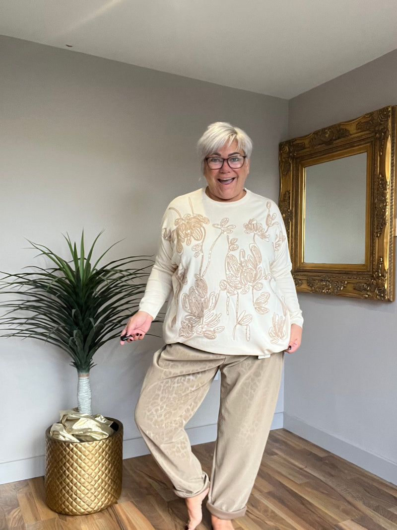Stunning Embroidered Knit Jumper