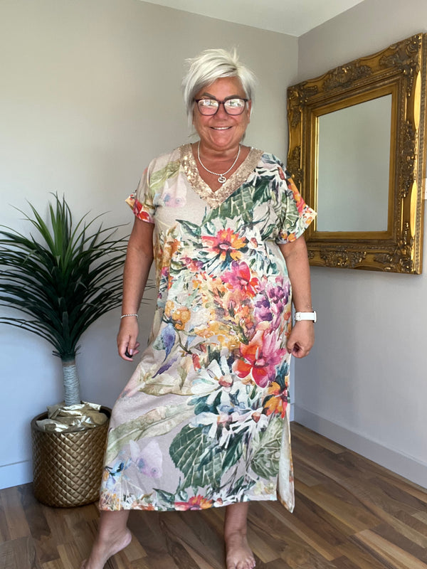 Glitz Floral Design Dress