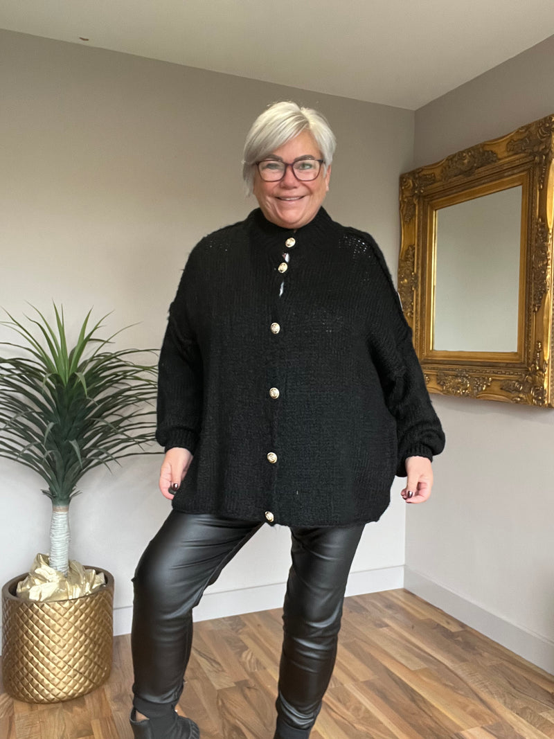 Lightweight Wool Mix Slouch Cardigan