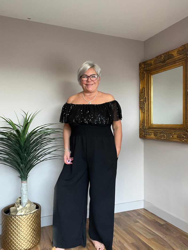 Elegant Bardot Style Jumpsuit