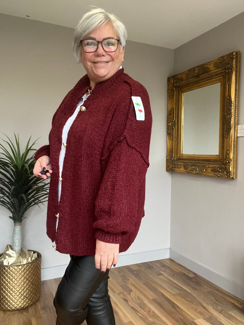 Lightweight Wool Mix Slouch Cardigan