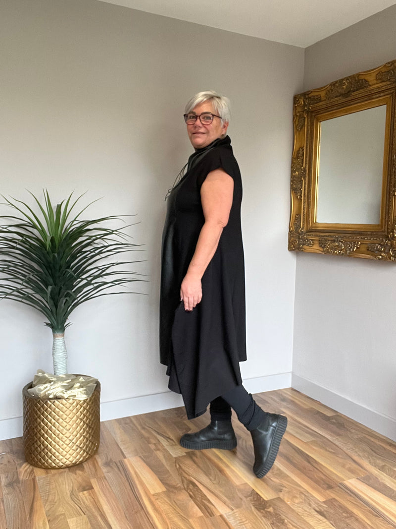 Unique Pu Dress with Necklace