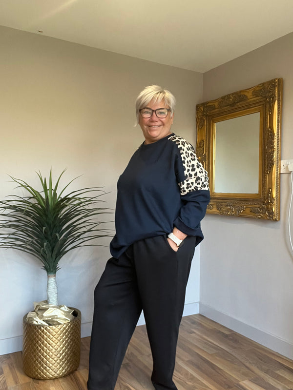 Animal Print Scuba Sweat Top