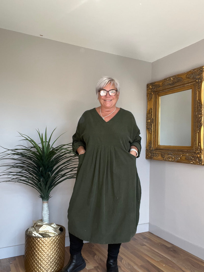 Carla Fine  Cord Cocoon Dress