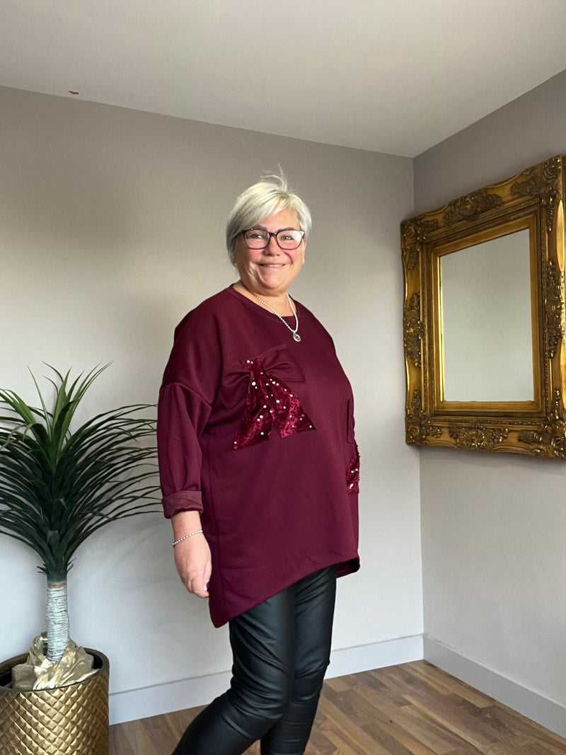 Double Bow Sweat Top