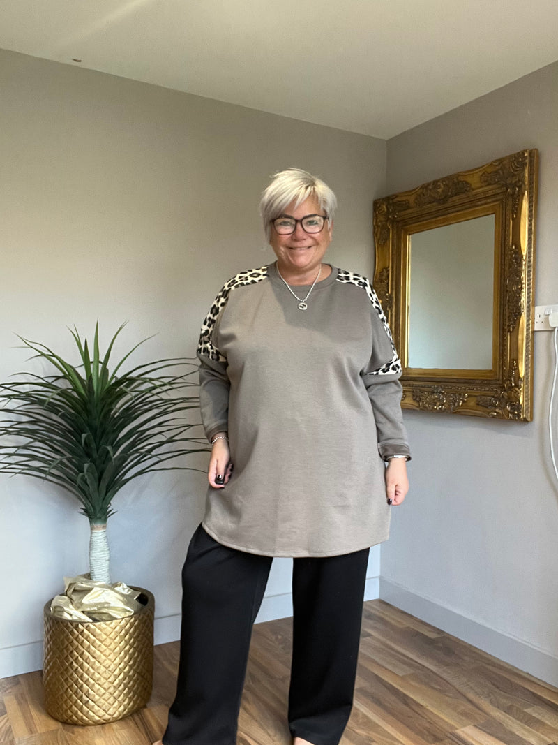 Animal Print Scuba Sweat Top