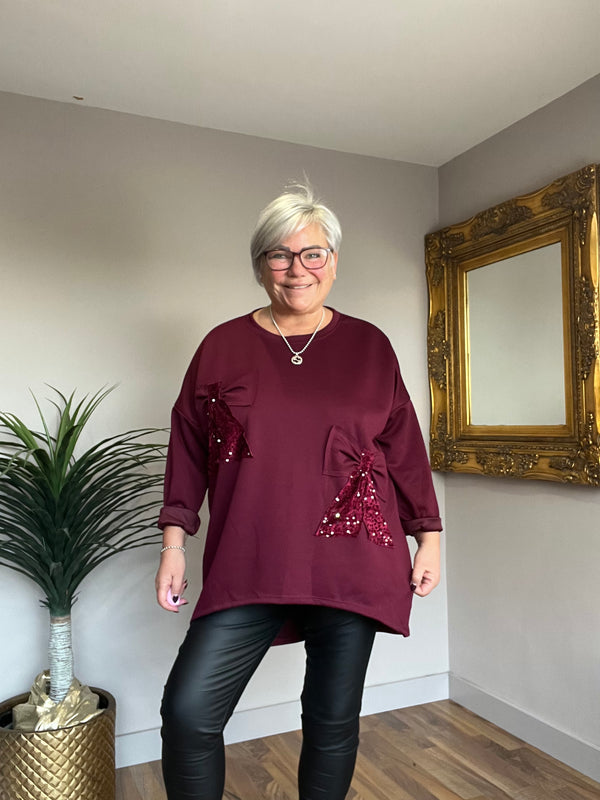 Double Bow Sweat Top