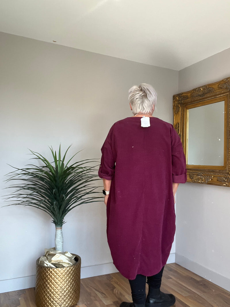 Carla Fine  Cord Cocoon Dress