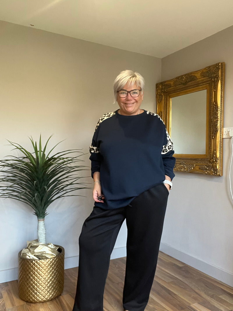 Animal Print Scuba Sweat Top