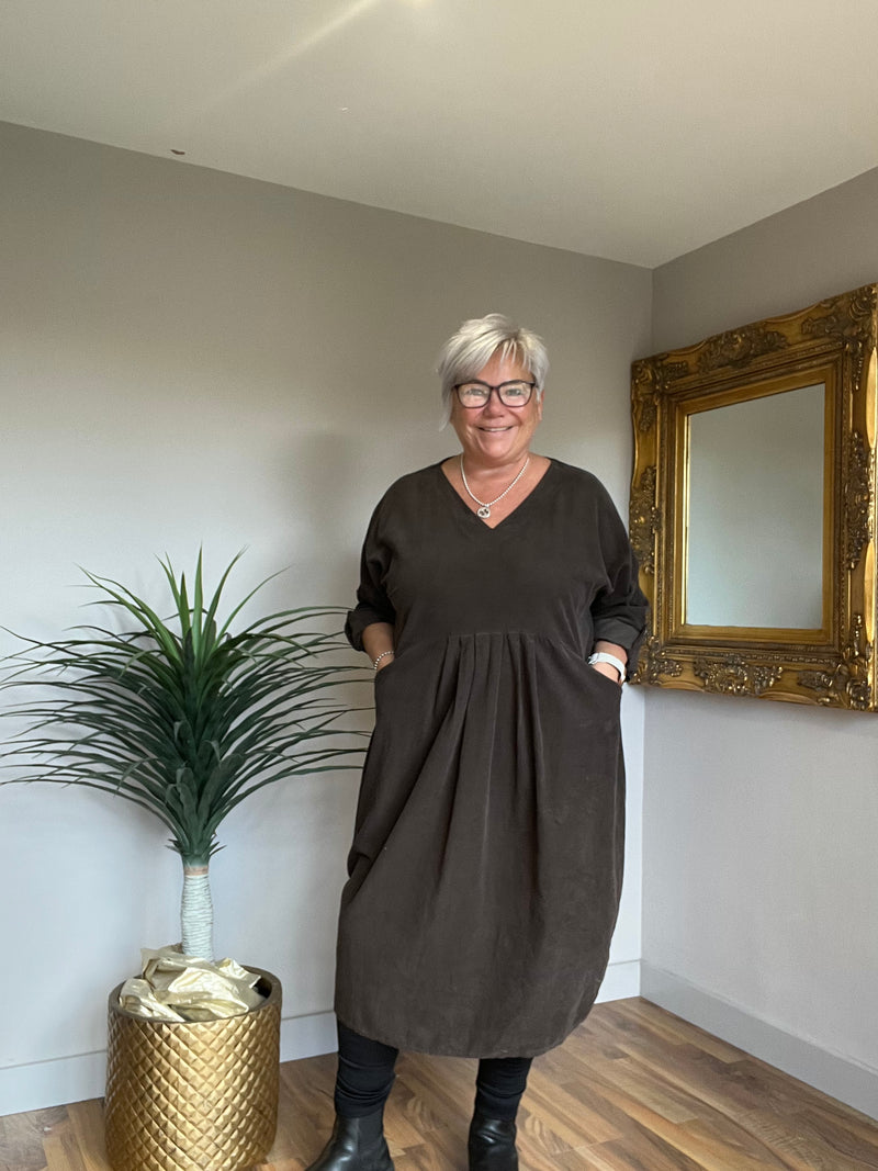Carla Fine  Cord Cocoon Dress