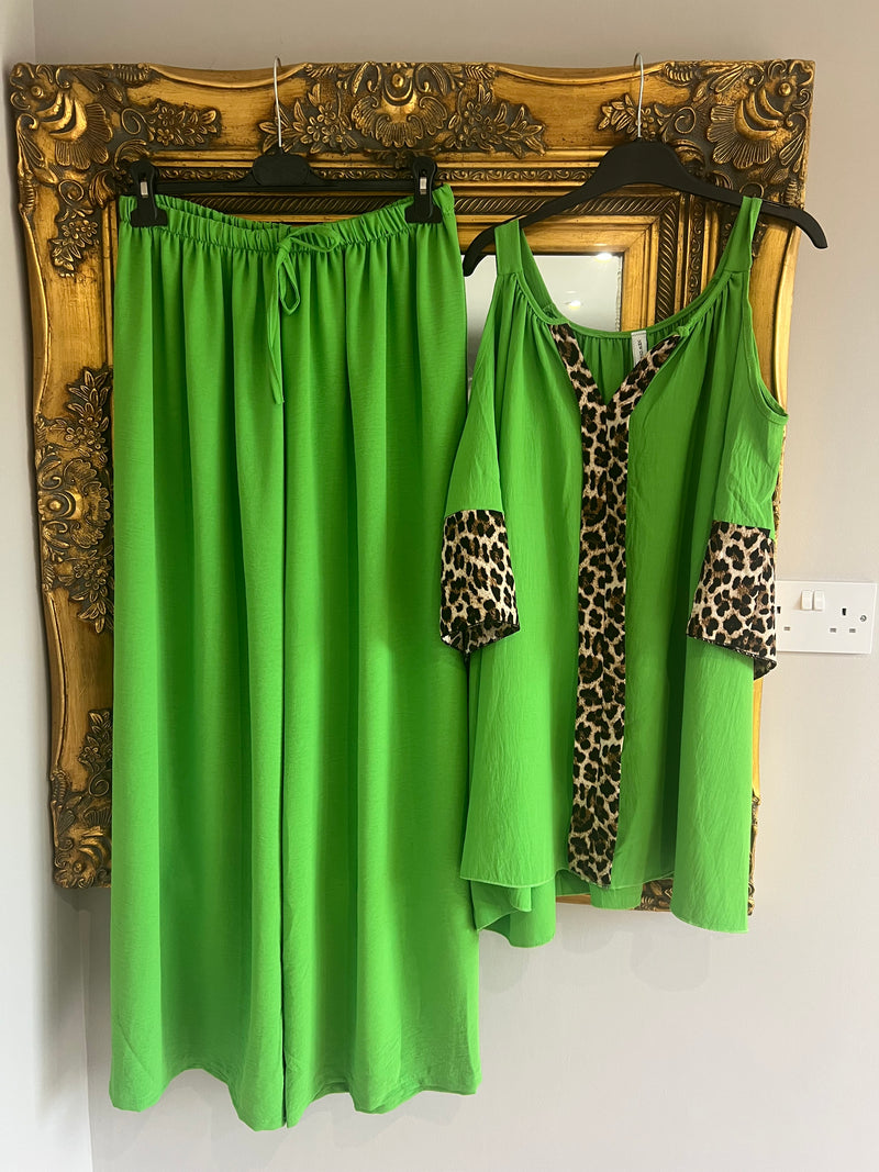 Fee Fee Animal Print Cold Shoulder Top
