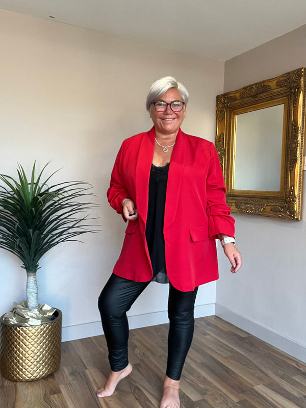 Ruche Sleeve Lined Blazer