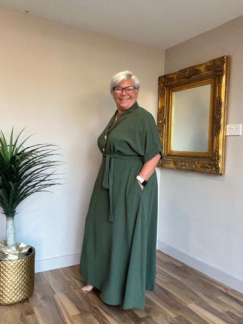 Pearla Plain Belted Dress