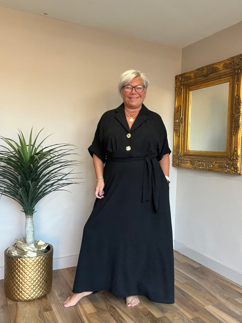 Pearla Plain Belted Dress