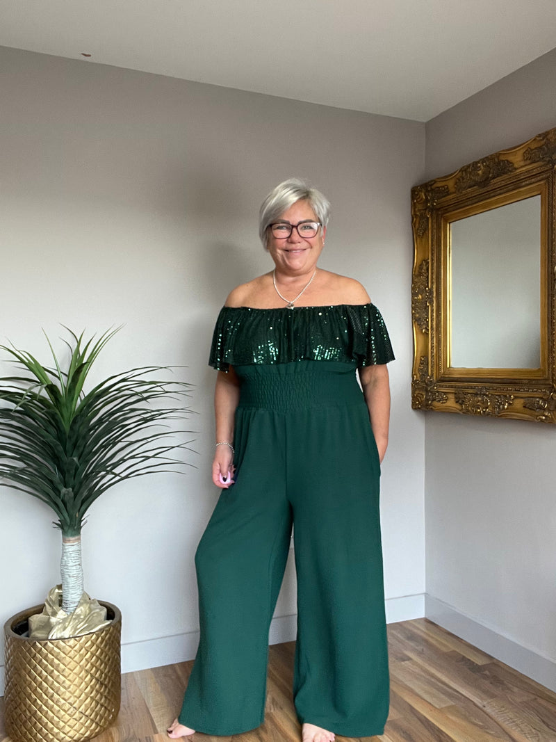 Elegant Bardot Style Jumpsuit