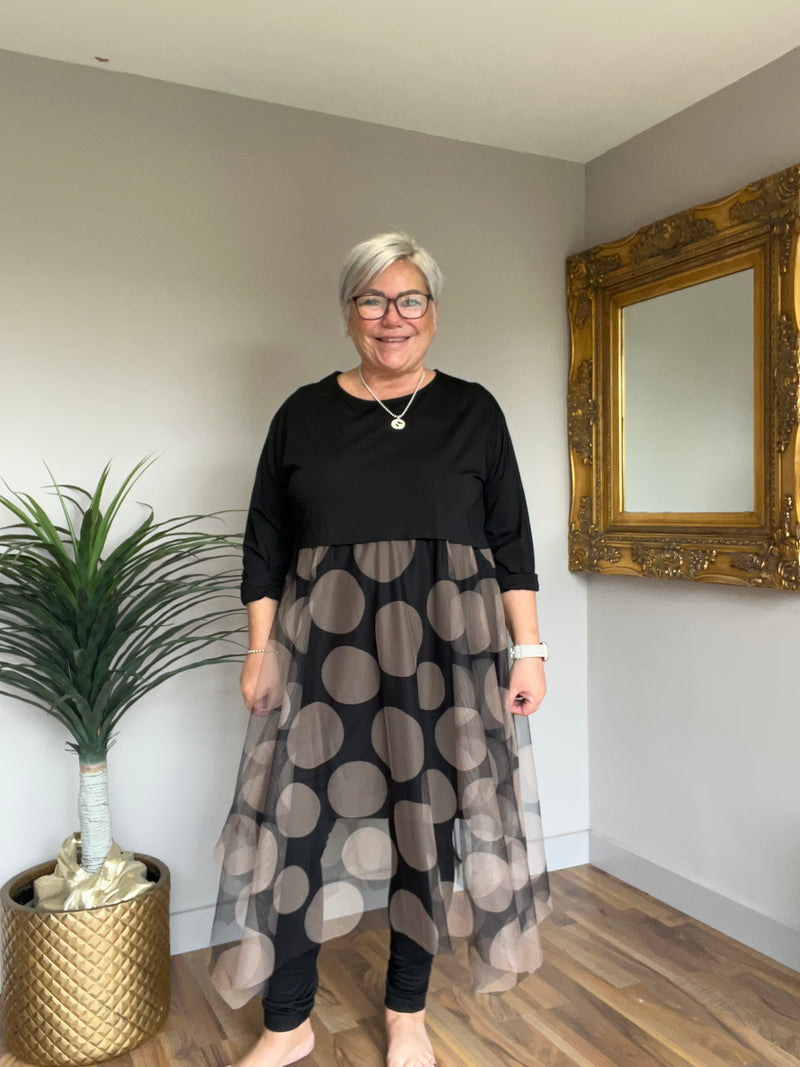 Funky Polka Dot Net Skirt Dress