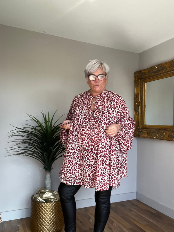 Lightweight Animal Print Blouse