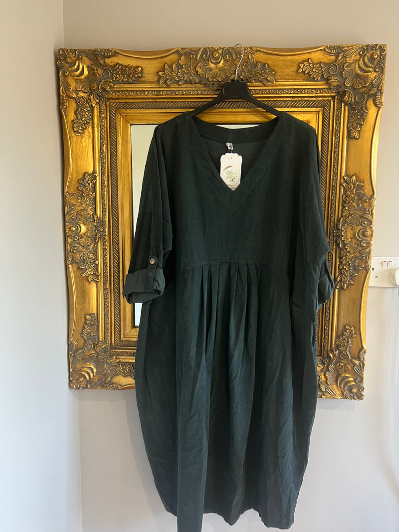 Carla Fine  Cord Cocoon Dress